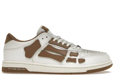 Pre-owned Amiri Men's  Skel Top Low Sneakers In White/brown