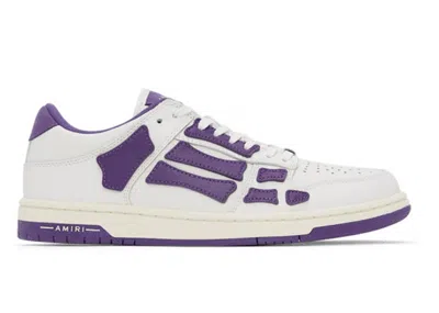 Pre-owned Amiri Men's  Skel Top Low Sneakers In White/purple In Multi