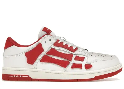 Pre-owned Amiri Men's  Skel Top Low Sneakers In White/red In Multi