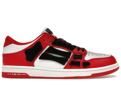 Pre-owned Amiri Men's  Skel Top Low Sneakers In White/red In Multi