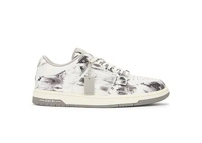 Pre-owned Amiri Men's  Skel Top Low Tye Dye Sneakers In Grey/white