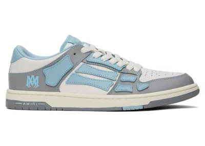 Pre-owned Amiri Men's  Skel Top Low Varsity Sneakers In Ocean Sky Blue