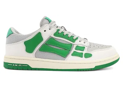 Pre-owned Amiri Men's  Skel Top Low White Mesh Sneakers In Green