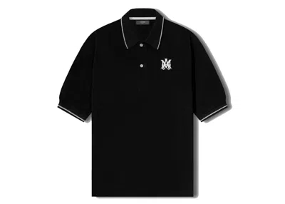 Pre-owned Amiri Men's  Solid Short Sleeve Polo Shirt In Black