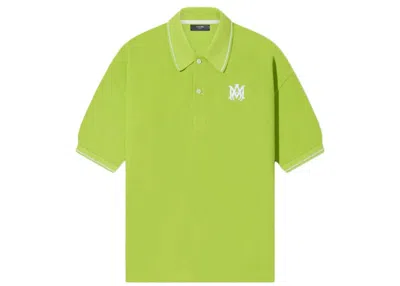 Pre-owned Amiri Men's  Solid Short Sleeve Polo Shirt In Lime In Green