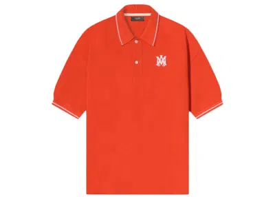 Pre-owned Amiri Men's  Solid Short Sleeve Polo Shirt In Orange