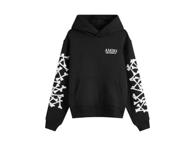 Pre-owned Amiri Men's  Stacked Bones Hoodie In Black/white