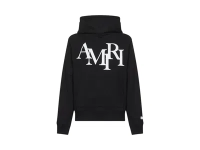 Pre-owned Amiri Men's  Staggered Logo Hoodie In Black