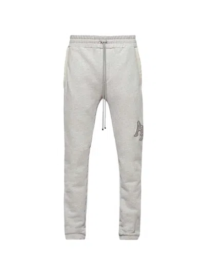 Pre-owned Amiri Men's  Staggered Logo Sweatpant In Heather Grey