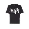 Amiri Cotton Staggered Logo T-shirt Men In Black