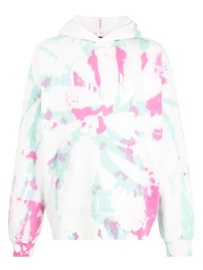 Pre-owned Amiri Men's  Tie Dye Hoodie In White/green/pink In Multi