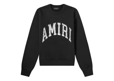Pre-owned Amiri Men's  Varsity Bandana Crewneck Sweatshirt In Black