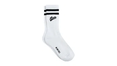 Pre-owned Amiri Men's  Varsity Script Sock In White