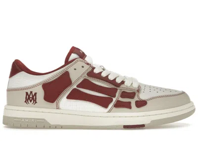 Pre-owned Amiri Men's  Varsity Skel Top Low Sneakers In Deep Red