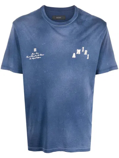 Pre-owned Amiri Men's  Vintage Collegiate Tee Shirt In Blue