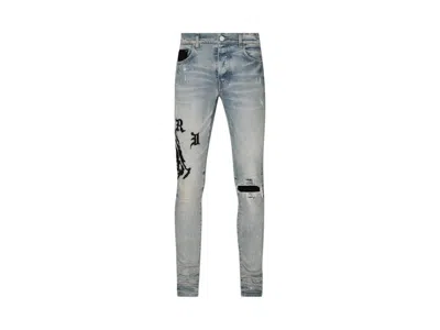Pre-owned Amiri Men's  X Wes Lang Reaper Logo Jean In Clay Indigo In Blue