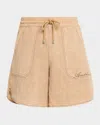 Amiri Script Shorts In Neutral