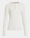 Amiri Script Knit Henley In White