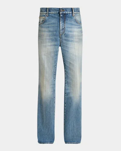 Amiri Men & Apos;s Ma Fit Faded Denim Jeans In Animal Print