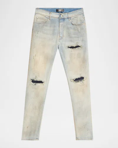 Amiri Men & Apos;s Mx1 Distressed Skinny Jeans In Multi