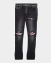 Amiri Straight Denim Jeans Belt Loops Five Pockets In Black