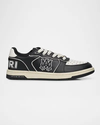 Amiri Vintage Leather Sneakers With Logo Details For Men In Black