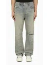 Amiri Antique Indigo Slim Jeans With Rips In Light Blue