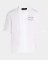 Amiri Convertible-collar Logo-print Silk-twill Shirt In White