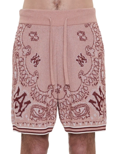 Amiri Men's Bandana Cotton-blend Knit Shorts In Cork