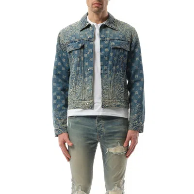 Amiri Men's Bandana Jacquard Ma Trucker Jacket In Dark Indigo