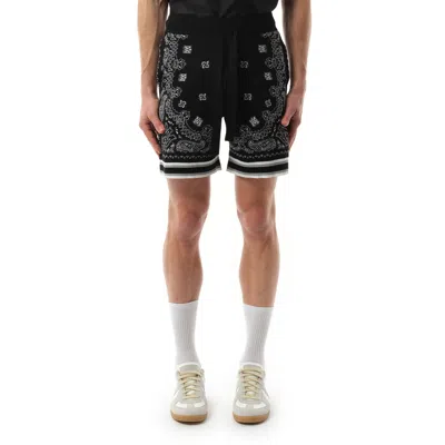 Amiri Black Bandana Shorts In Black/white
