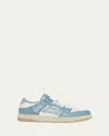 Amiri Light Blue Leather Bandana Skel Low Top Sneakers In Blue