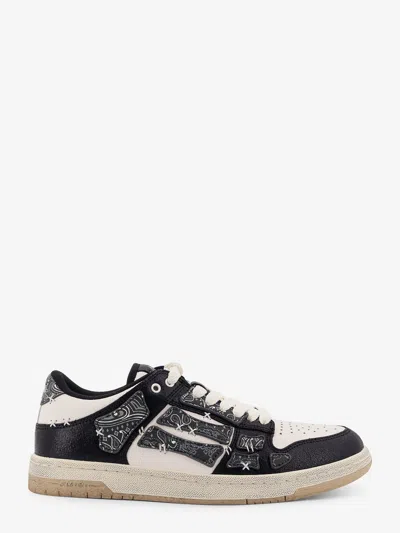 Amiri Men Bandana Skel Top Low Leather Low-top Sneakers In Black