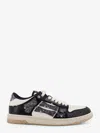 Amiri Low-top White Leather Sneakers With Contrast Detailing In Black