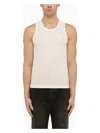 Amiri White Waffle Tank Top In White