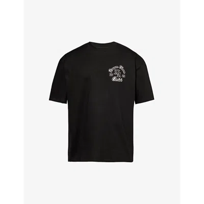 Amiri Mens Black Brand-embellished Crewneck Cotton-jersey T-shirt