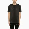 AMIRI MEN'S BLACK CREWNECK T-SHIRT WITH PERFORATED DETAILS FOR SS24