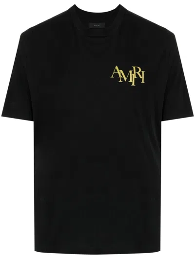 Amiri Men's Black Crystal Champagne T-shirt For Ss24