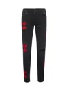 Amiri Men Black Denim Ma Quad Applique Skinny Jeans In Black