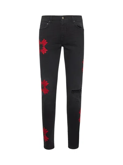 Amiri Men Black Denim Ma Quad Applique Skinny Jeans