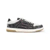 Amiri Skel Top Black Sneaker With Beads And Crystals Application And Logo On The Heel In Fabric And Cotton In Multi