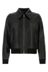Amiri Men Black Leather Jacket In Black