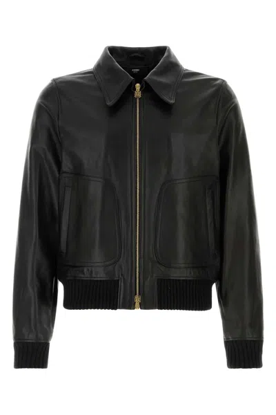 Amiri Men Black Leather Jacket