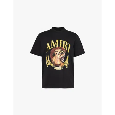 Amiri Mens Black Lion-print Relaxed-fit Cotton-jersey T-shirt