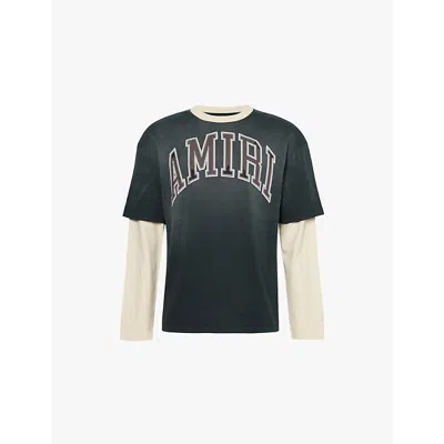 Amiri Logo-embellished Cotton-jersey T-shirt In Black