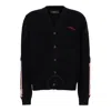 Amiri Black Cardigan With Bones Motif And Logo In Black