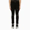 AMIRI MEN'S BLACK SKINNY JEANS WITH CAMOUFLAGE PATCHES FOR SS24