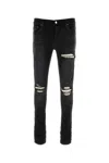 Amiri Stretch Denim Jeans Distressed Detailing In Black