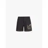 Amiri Mens Twisted Palms Brand-print Cotton Shorts Black In Black