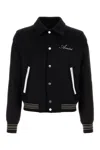 Amiri Men Black Wool Blend Bomber Jacket In Black